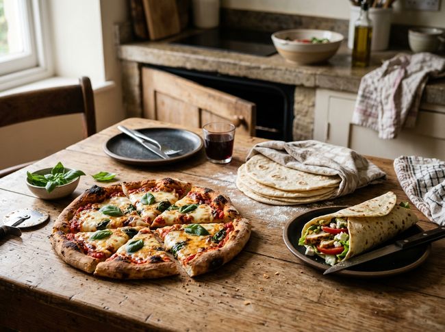 Wraps pizza and tortillas